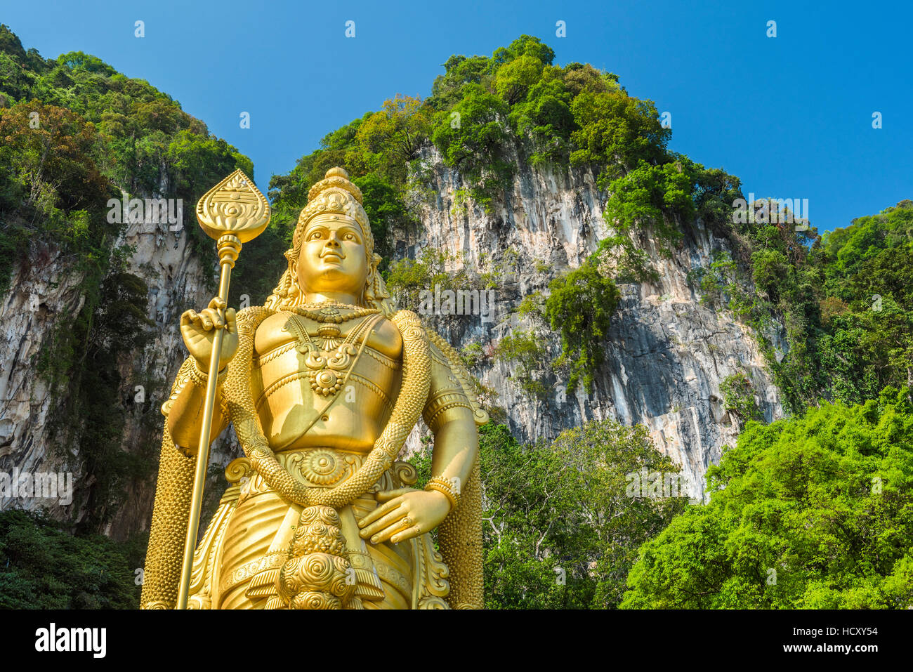 Lord Murugan Statue, die größte Statue der Hindu-Gottheit in Malaysia am Eingang zum Batu Caves, Kuala Lumpur, Malaysia Stockfoto