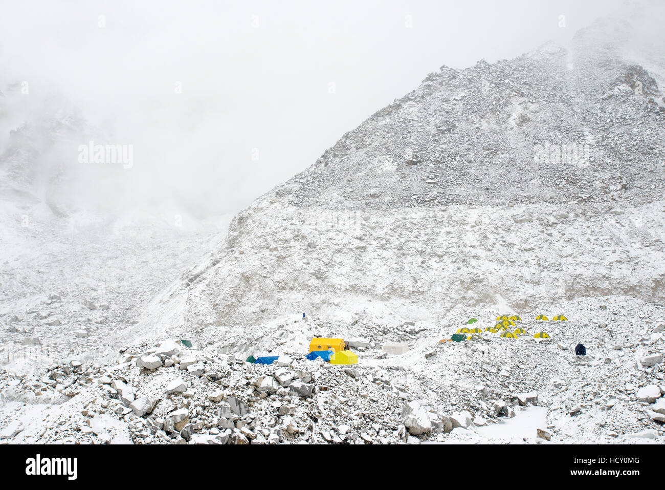 Everest Base Camp am Ende des Khumbu-Gletschers liegt bei 5350m, Khumbu-Region, Nepal Stockfoto