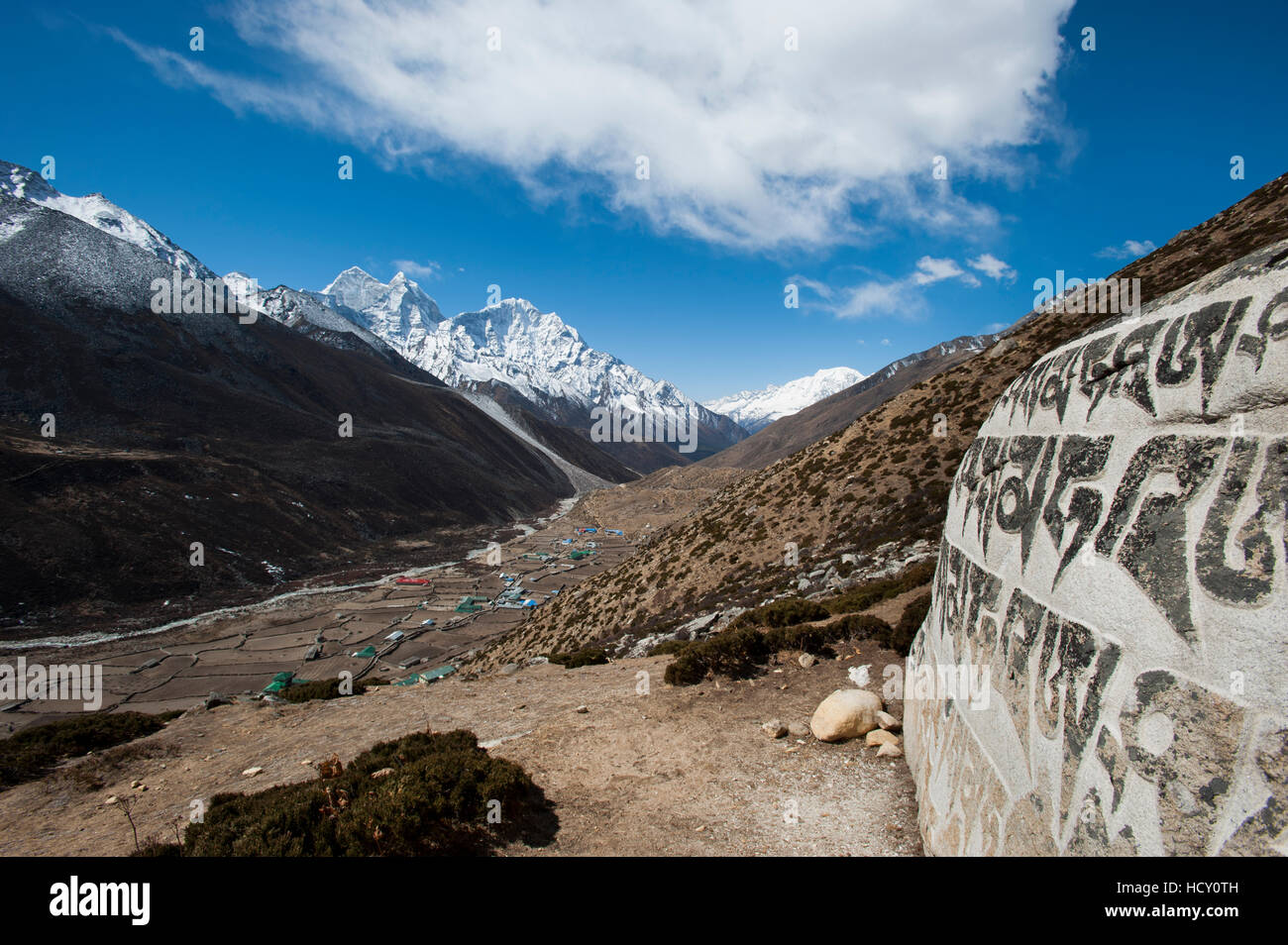 Das Dorf Dingboche im Khumbu (Everest) Region, Nepal Stockfoto