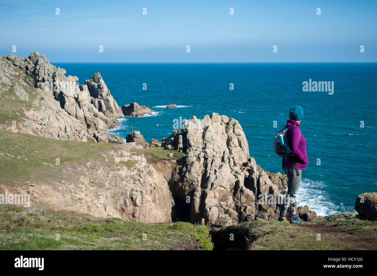 Zerklüftete Küste Cornwalls, in der Nähe von Endland im westlichsten Teil der britischen Inseln, Cornwall, UK Stockfoto