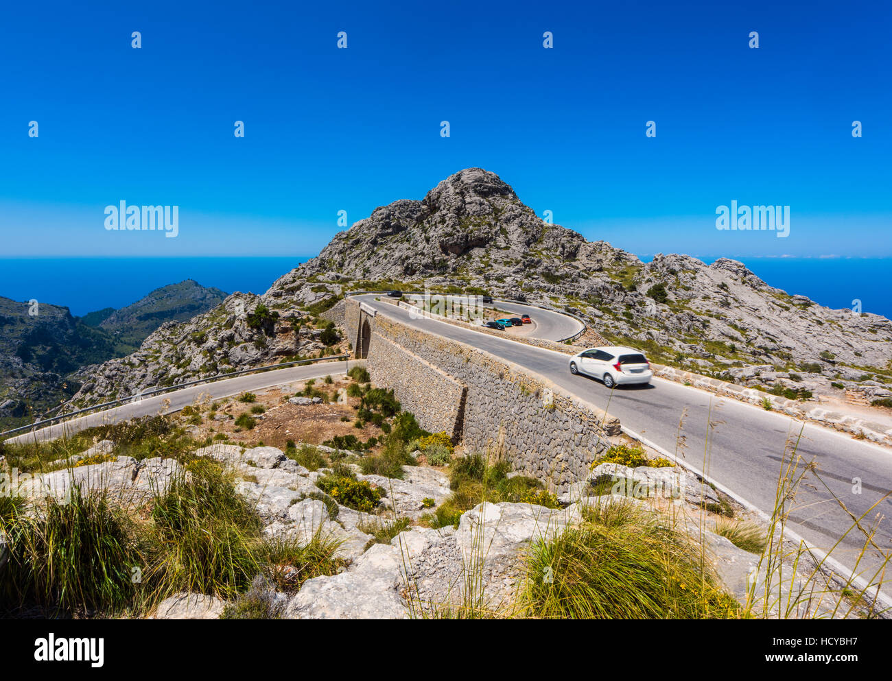 Spiral-Brücke auf dem Weg nach Sa Calobra Mallorca Stockfoto
