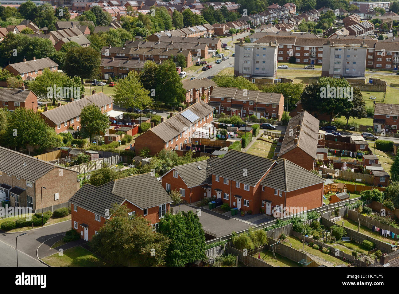 Für den sozialen Wohnungsbau am Stadtrand von Southampton UK Stockfoto