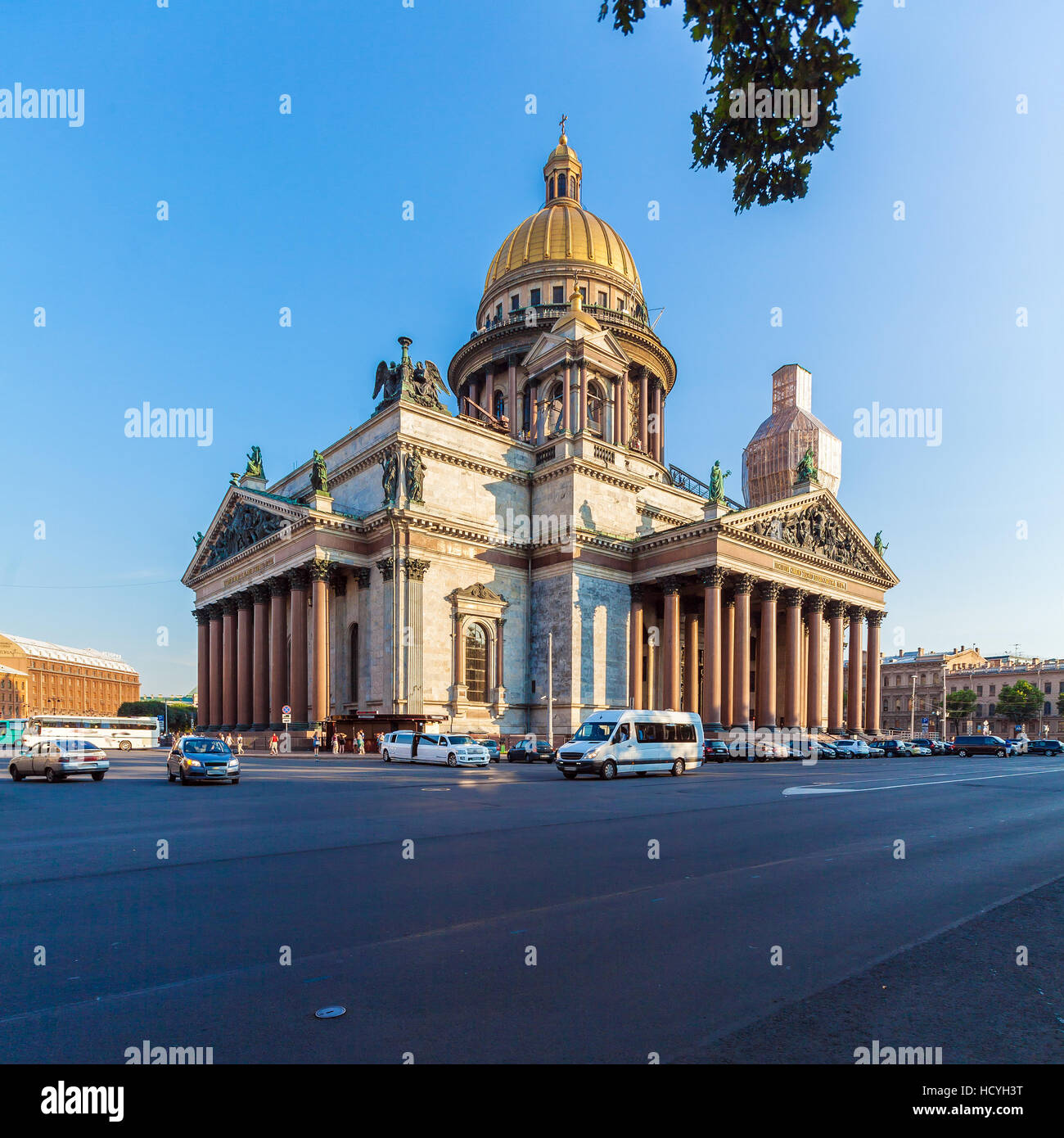 St. Isaak Kathedrale bei Sonnenuntergang, Sankt Petersburg, Russland Stockfoto