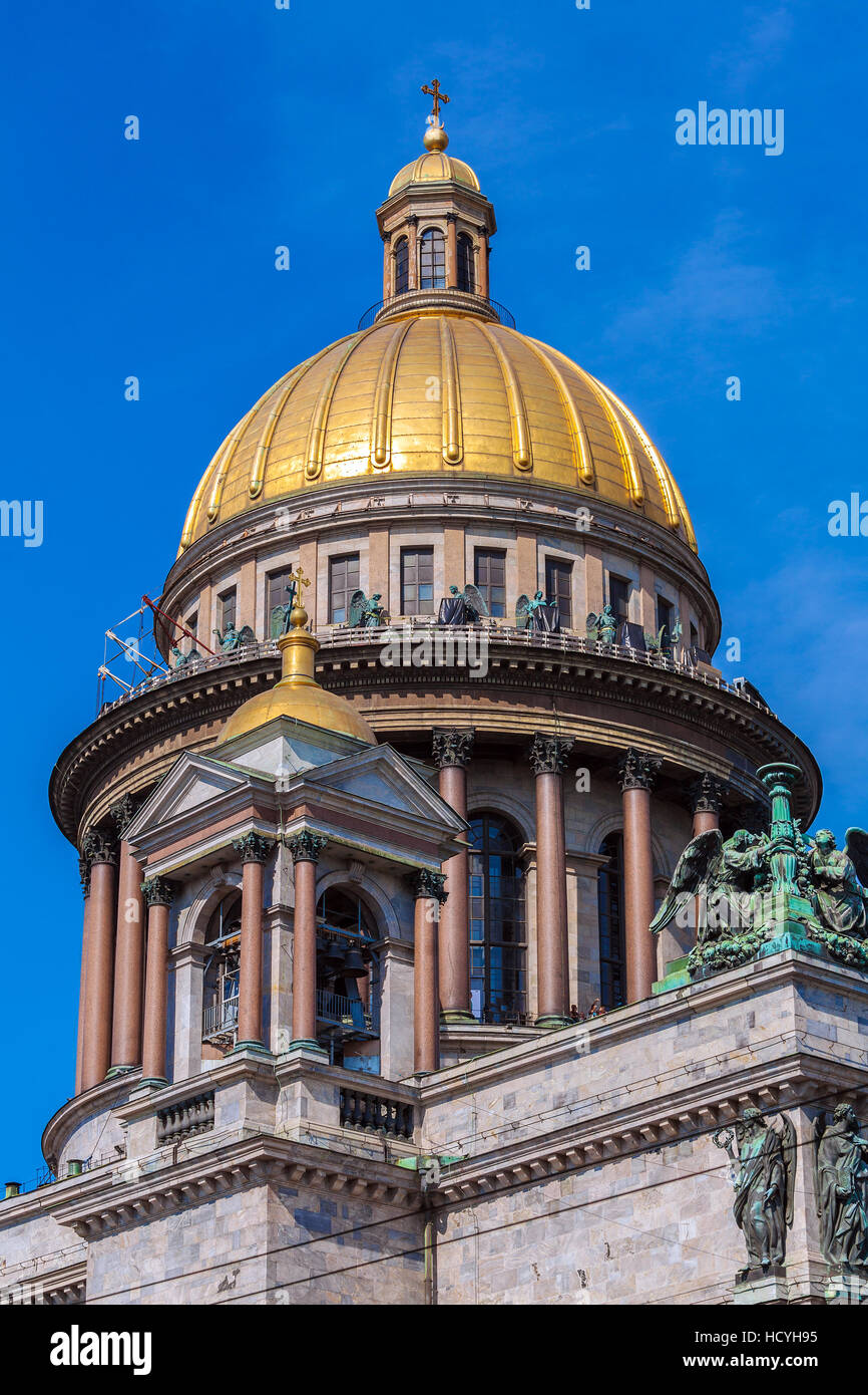 St. Isaak Kathedrale bei Sonnenuntergang, Sankt Petersburg, Russland Stockfoto