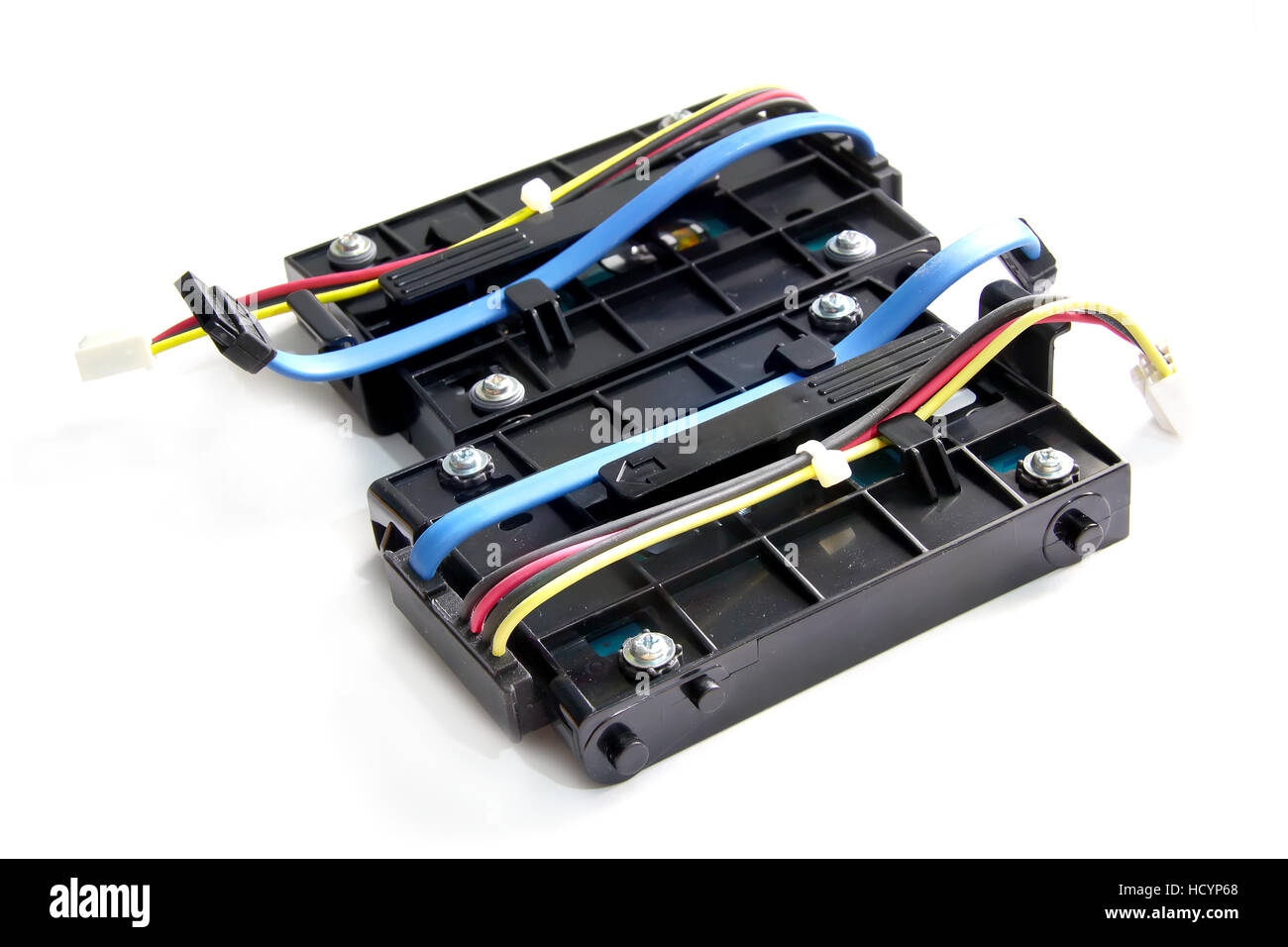 Close Up SATA Festplatte isoliert auf weißem Hintergrund Stockfoto