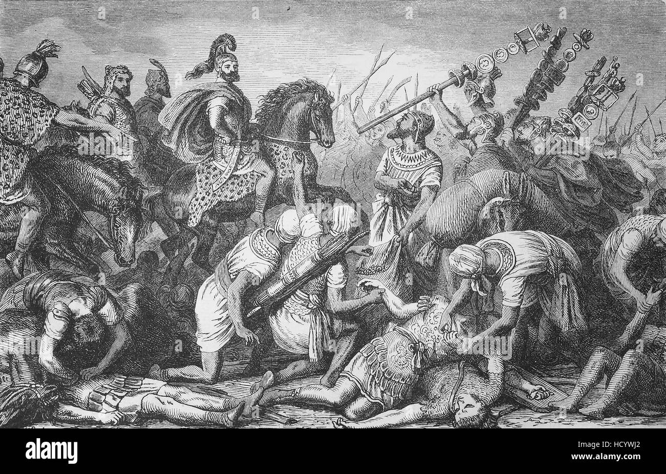 Zweiten Punischen Krieg, der Hannibalic Krieg, Schlacht von Casilinum, Italien, römische Opfer beraubt ihre Ornamente, die Geschichte des antiken Rom, Römisches Reich Stockfoto