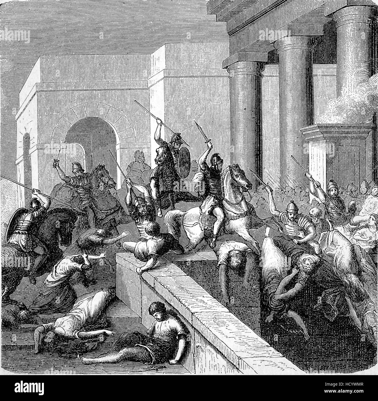 Schlacht von verschiedenen Parteien im alten Rom, 87 v. Chr., die Geschichte des antiken Rom, Römisches Reich, Italien Stockfoto