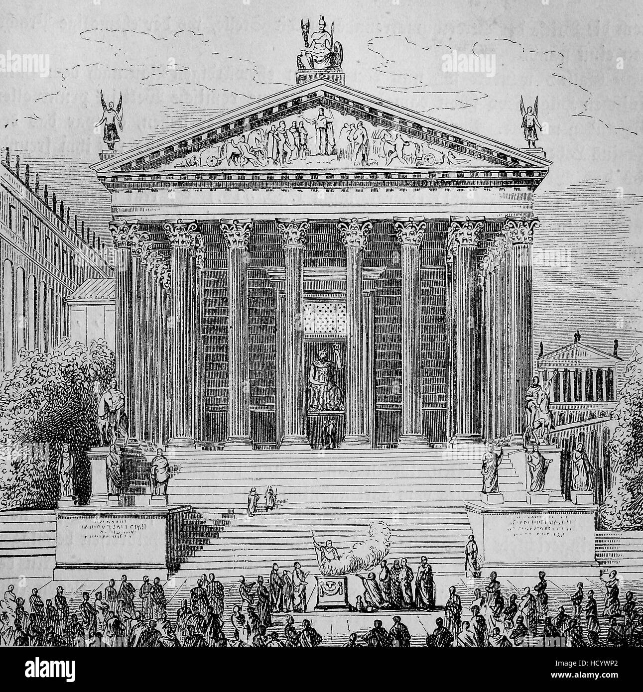 Tempel des Romulus auf dem Forum Romanum im alten Rom, Jupiter Stator Tempel, die Geschichte des