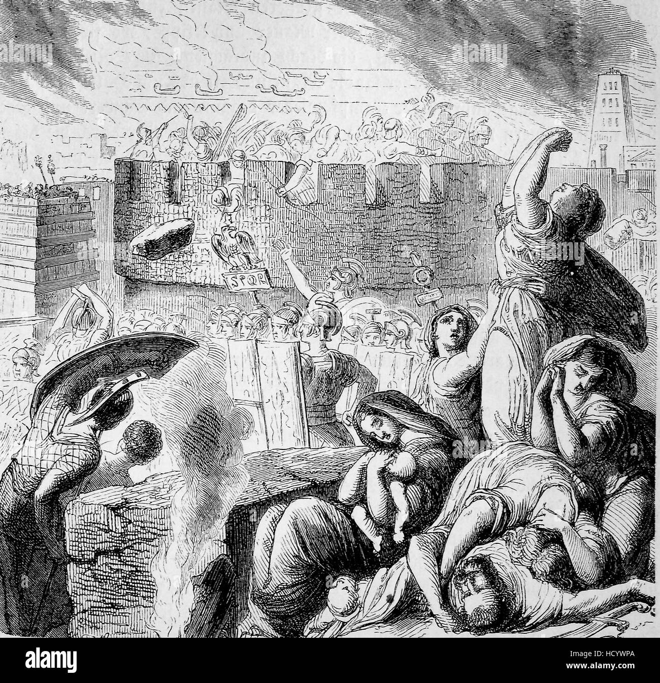 Der dritte punische Krieg 149 BC-146 BC, Zerstörung von Karthago, die Geschichte des antiken Rom, Römisches Reich, Italien Stockfoto
