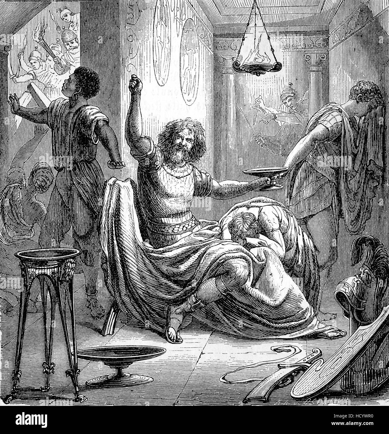 Tod von Hannibal, 247 BC - 181 v. Chr. Hannibal Barkas, punische Feldherr aus Karthago, die Geschichte des antiken Rom, Römisches Reich, Italien Stockfoto