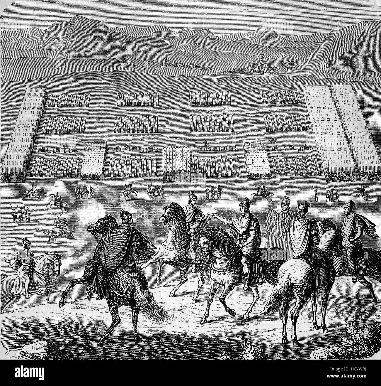 Die römische Legion vor Bama, Afrika, 206 v. Chr., die Geschichte des antiken Rom, Römisches Reich, Italien Stockfoto