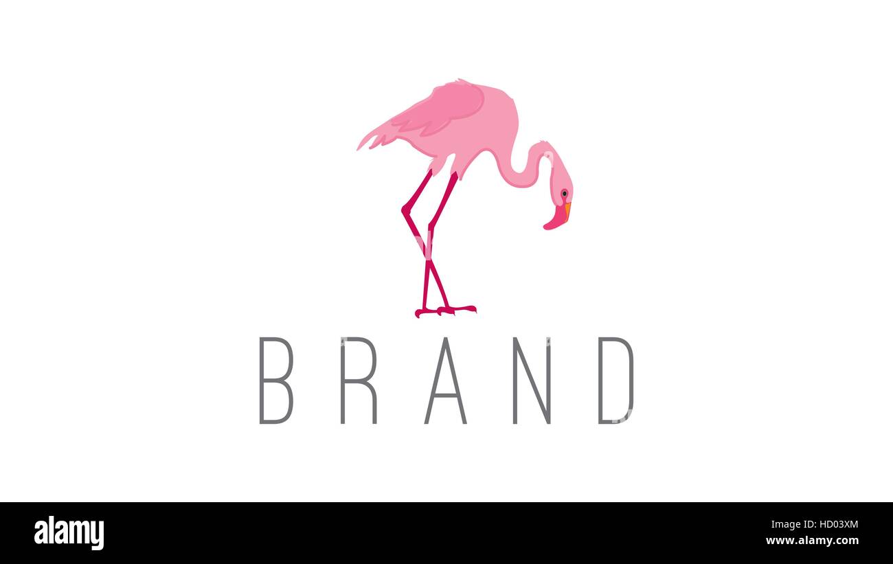 Rosa Flamingo Vektor-Logo-Design-Vorlage Stock Vektor