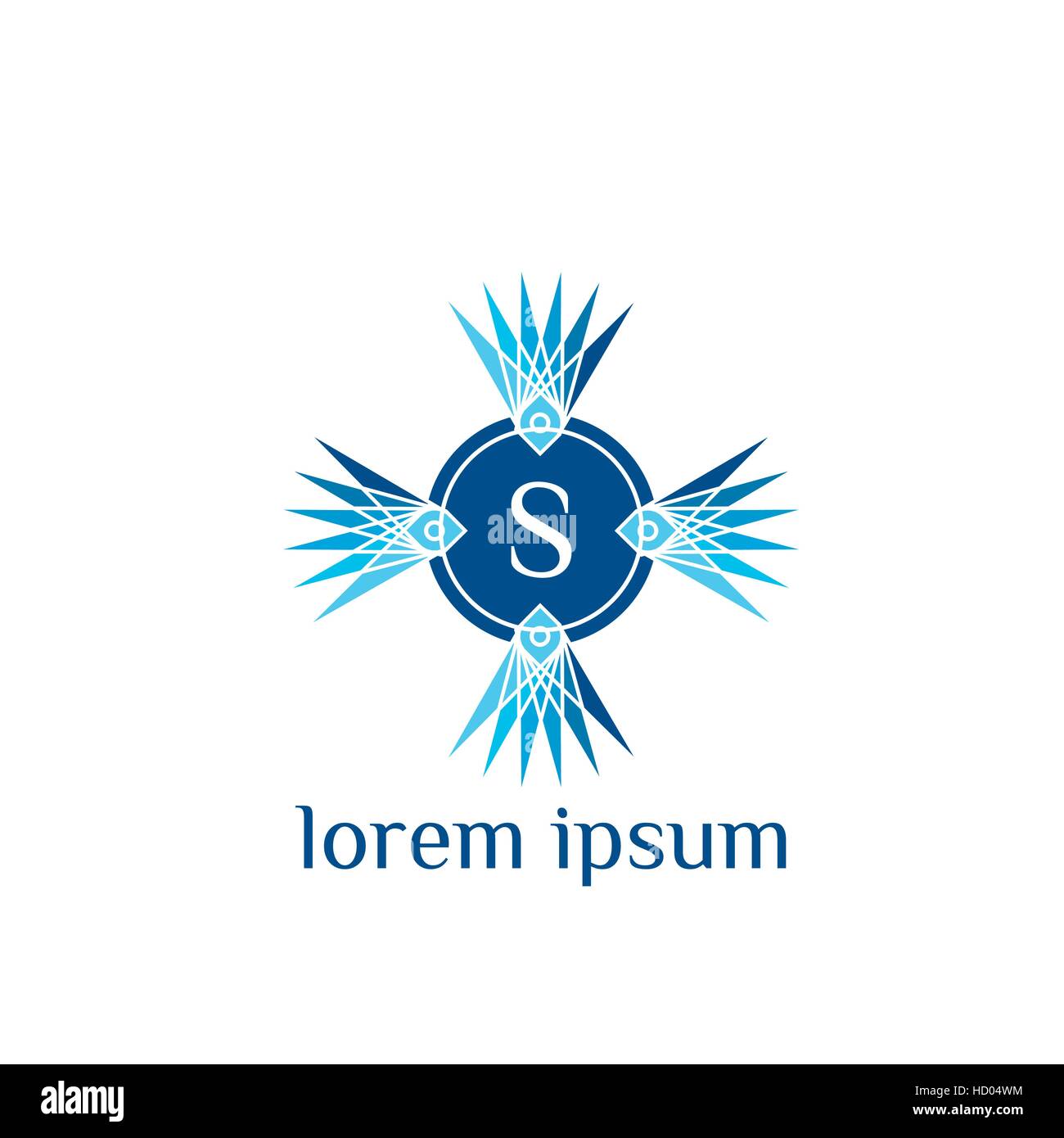S Brief Vektor-Logo Design-Vorlage. Geometrische Monogramm (Zeichen, Symbol, Symbol, Rahmen, Geschäft Markenidentität) Stock Vektor