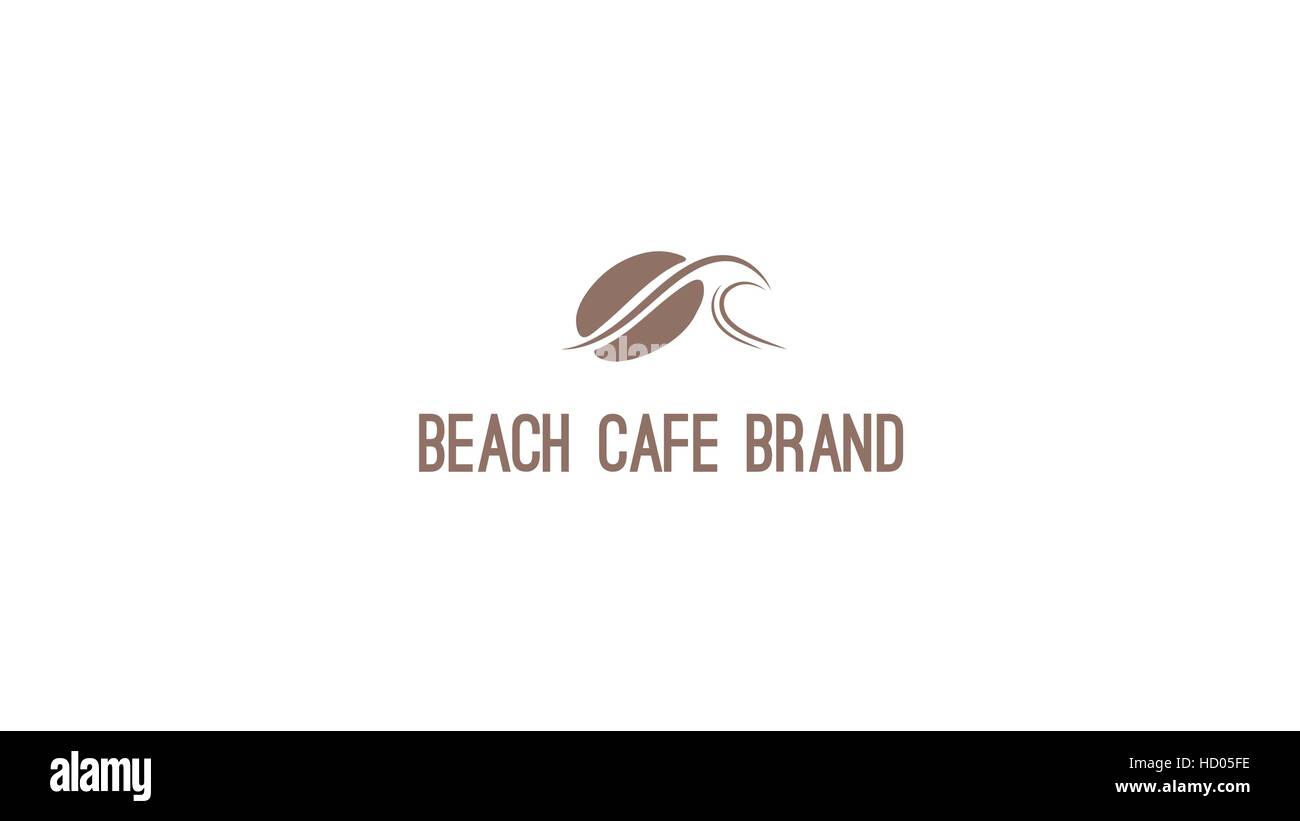 Kaffeebohne Vektor Logo Design Vorlage Kaffeebohne Und Eine Welle Vektor Illustration Strand Cafe Logo Zeichen Symbol Emblem Stock Vektorgrafik Alamy