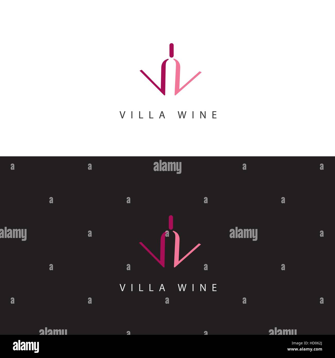 Villa-Wein Vektor-Logo-Design-Vorlage Stock Vektor