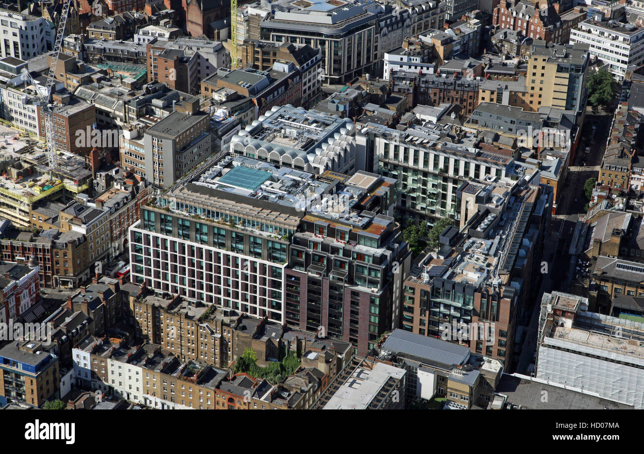 Luftaufnahme des Fitzroy Platz in Fitzrovia, London, England, UK Stockfoto