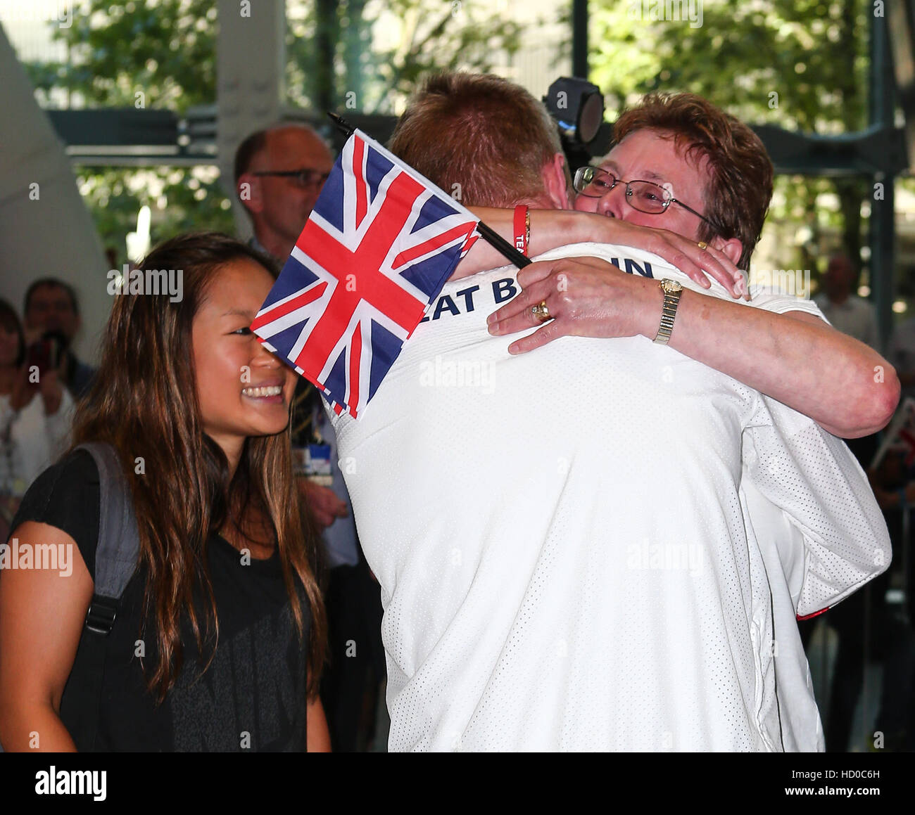 Team GB Athleten kommen in Heathrow Flug BA2016 von Rio De Janeiro mit: Marcus Ellis Where: London, Vereinigtes Königreich bei: 23. August 2016 Stockfoto