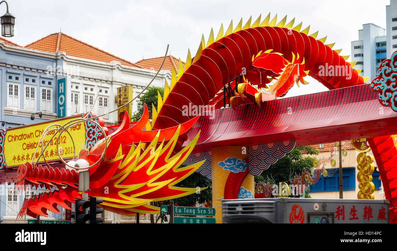 Chinesische Modell Dragon zur Feier des neuen Jahres in Singapur Stockfoto