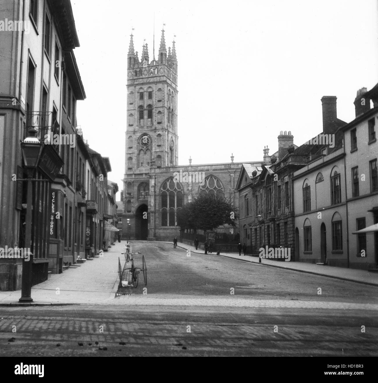 Warwick England Großbritannien 1912 der Stiftskirche St. Marienkirche in der Church Street. Stockfoto
