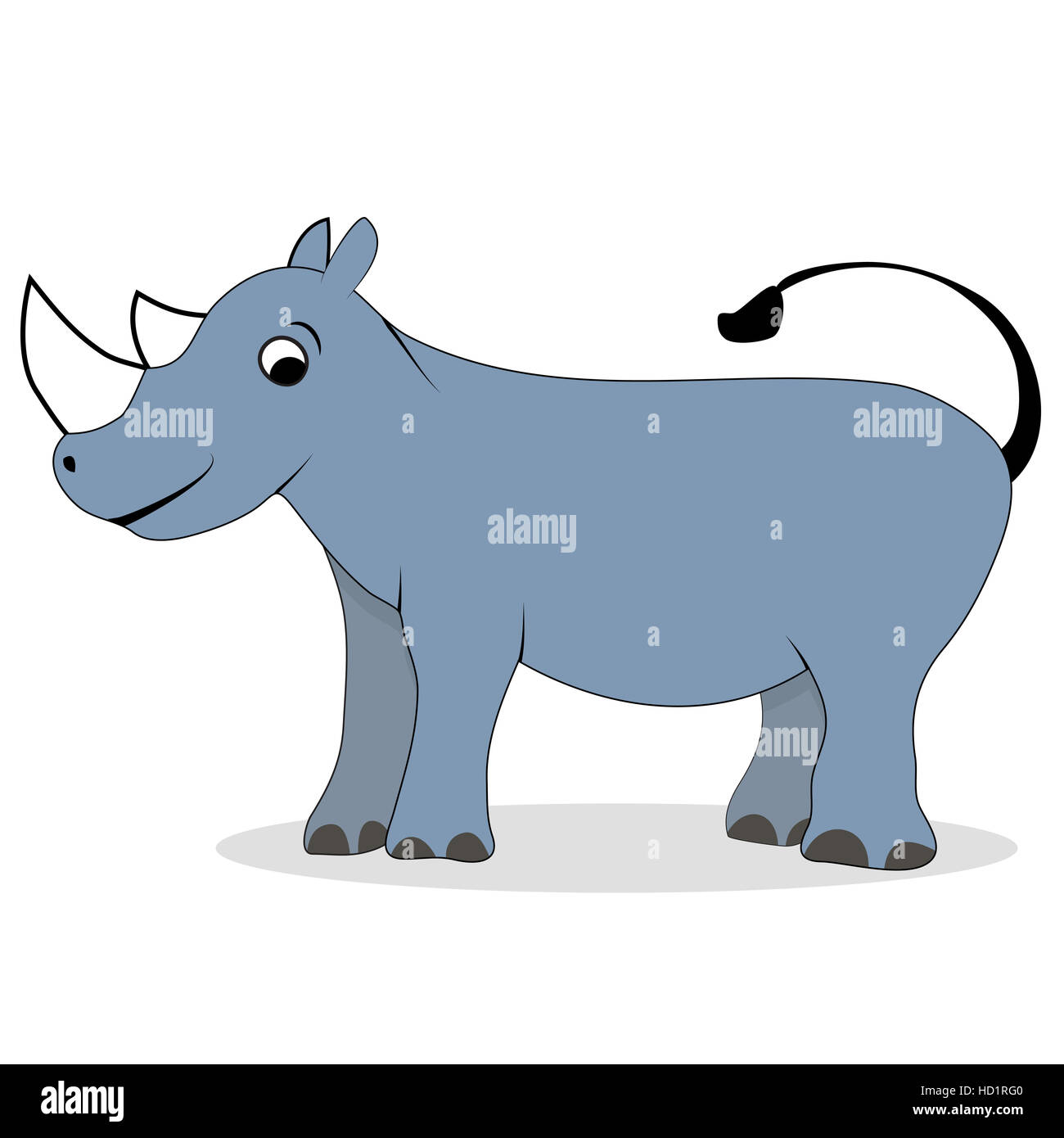 Nashorn Figur Tier. Nashorn und Nilpferd, Nashorn isoliert. Vektor-illustration Stockfoto