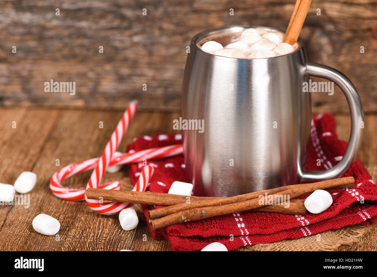 Heiße Schokolade oder cappuccino Stockfoto