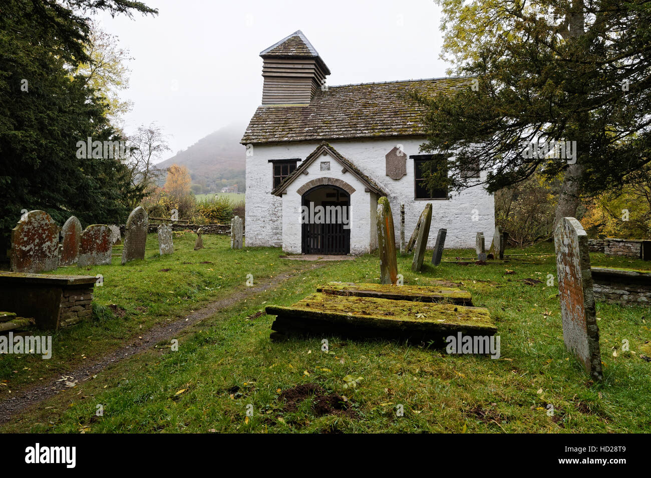 Kirche der Hl. Maria der Jungfrau Capel-y-Ffin Stockfoto