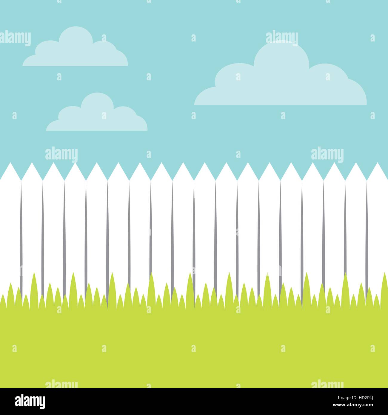 weiße Holzzaun. farbenfrohes Design. Vektor-illustration Stock Vektor