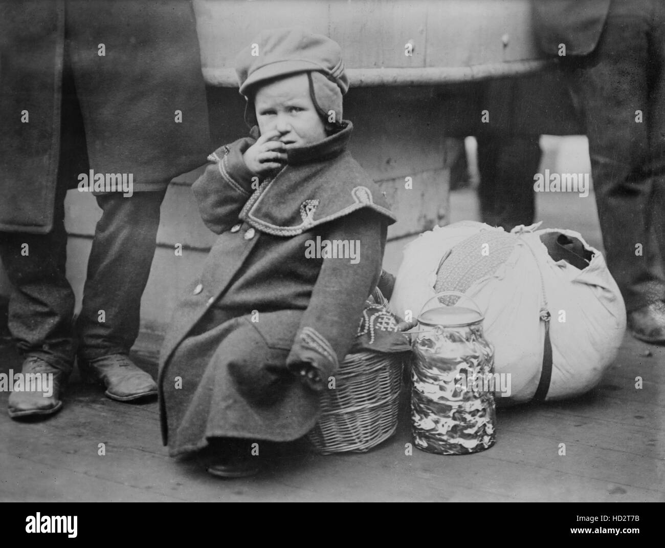 Polnischen Emigranten Kind an Bord S.S. Präsident Grant, New York City, New York, USA, Bain News Service, November 1907 Stockfoto