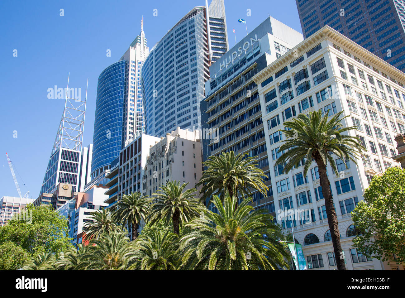 Bürogebäude, einschließlich Aurora RBS und Chifley Turm an der Macquarie Street in Sydney, New South Wales, Australien Stockfoto