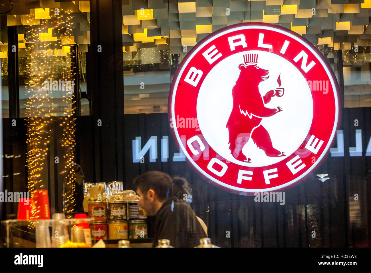 Berlin Kaffee, Cafe im Einkaufszentrum Berlin, Leipziger Platz, Berlin, Deutschland Stockfoto