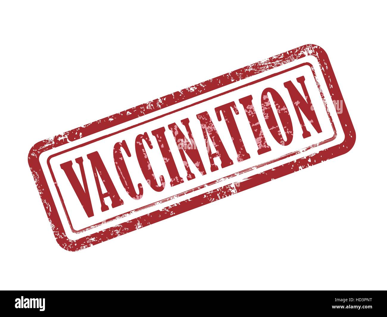 Stempel-Impfung in rot auf weißem Hintergrund Stock Vektor