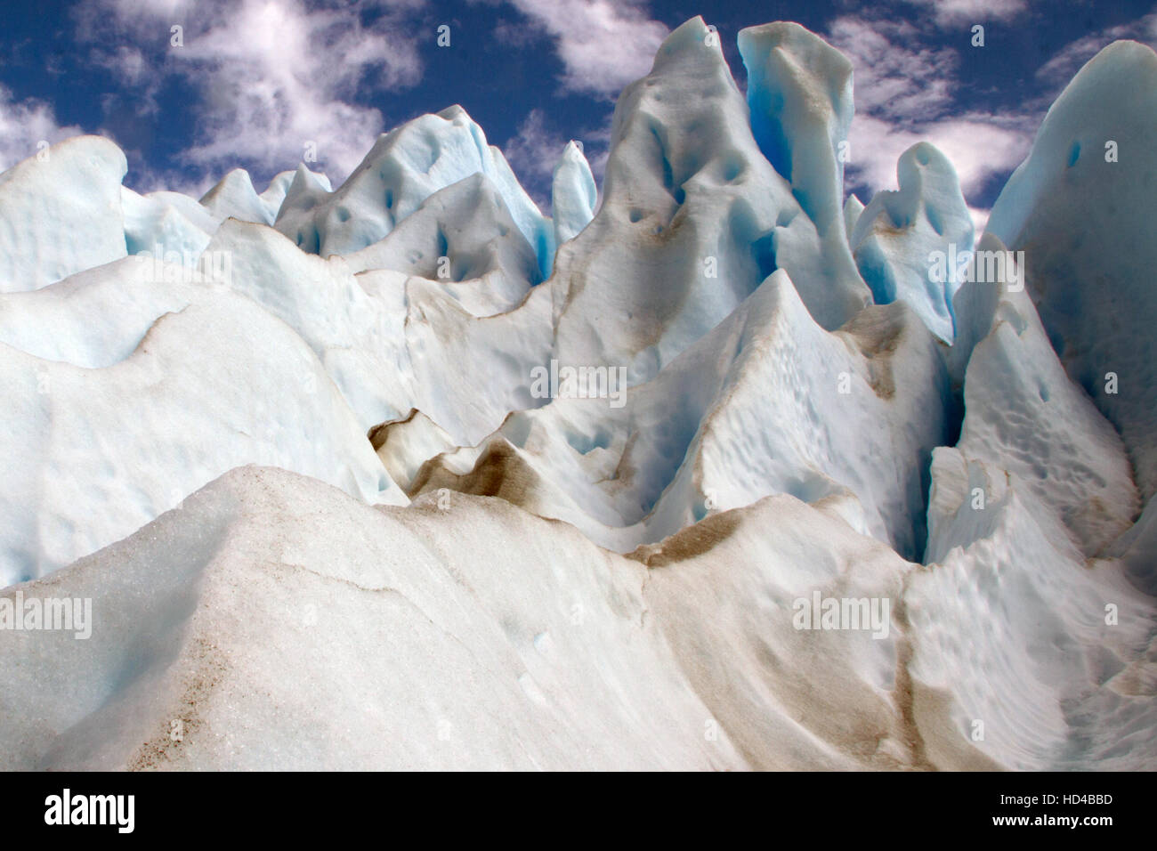 EL CALAFATE, ARG, 06.12.2016: Argentinischen Perito Moreno-Gletscher im Nationalpark Los Glaciares in Südwest Provinz Santa Cruz, Argentinien Stockfoto