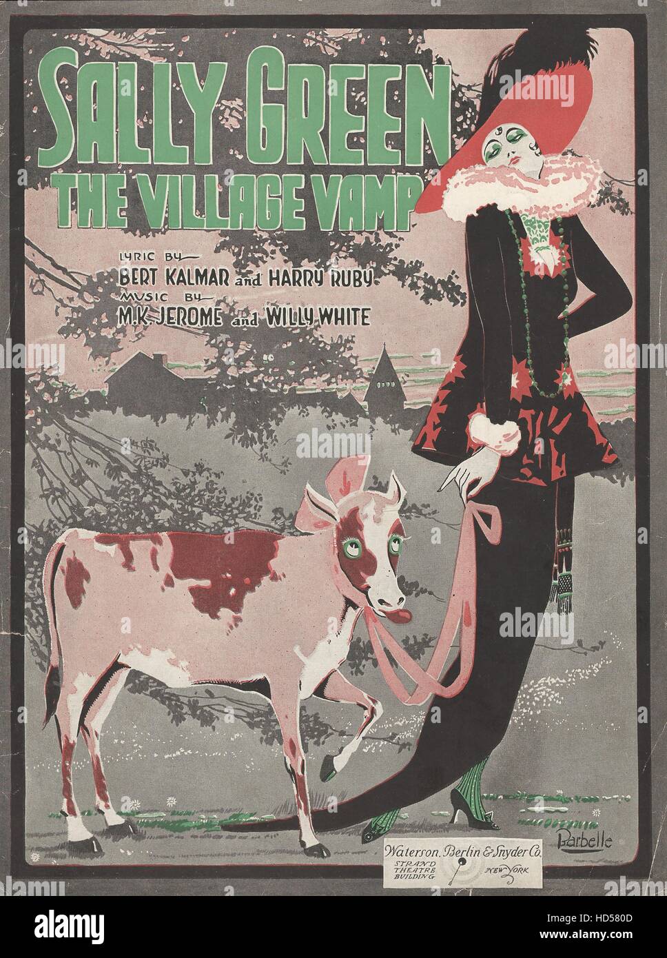 "Sally grüne Dorf Vamp" 1920 Noten zu decken. Stockfoto