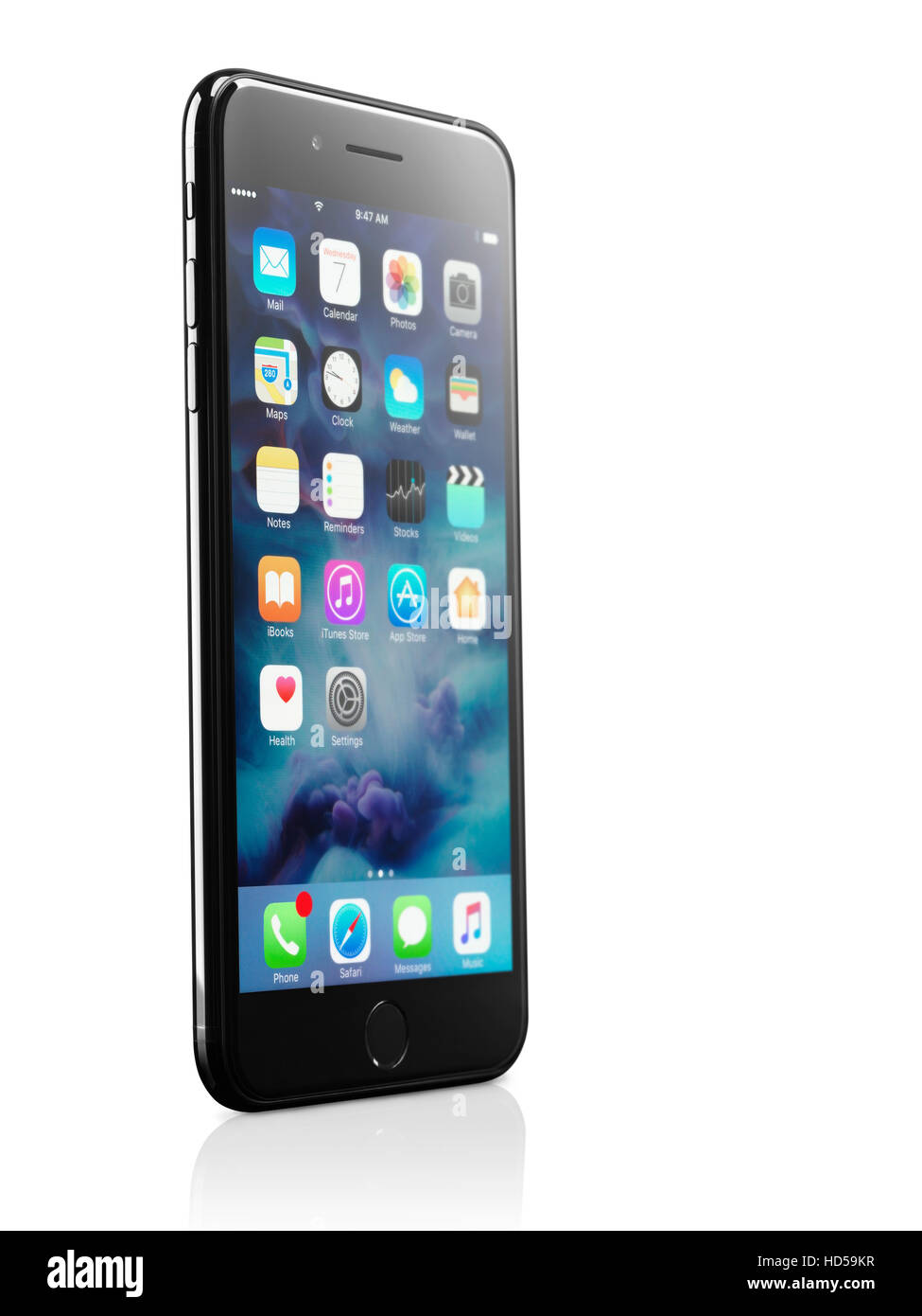 Apple iPhone 7 Plus auf weißem Hintergrund mit Beschneidungspfad isoliert Stockfoto