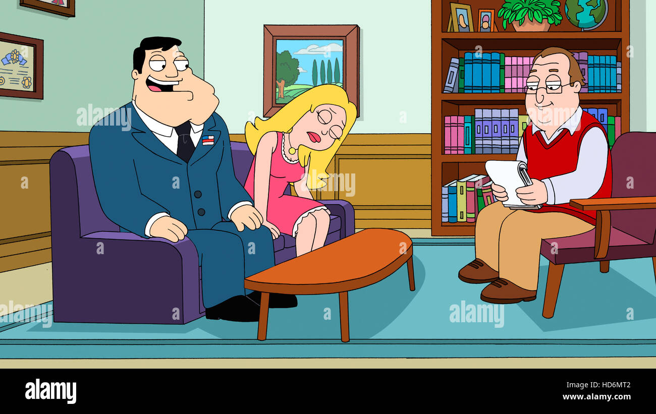 AMERICAN DAD (v.l.) Stan Smith, Francine Smith, Sal der Therapeut (Gast Stimme Jason Alexander