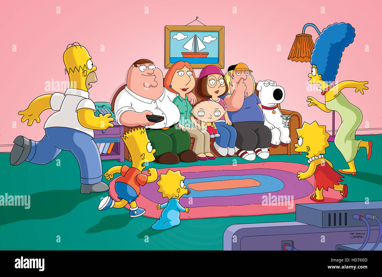 FAMILY GUY, (hinten, von links) Peter Griffin, Lois Griffin, Stewie Griffin, Meg Griffin, Chris