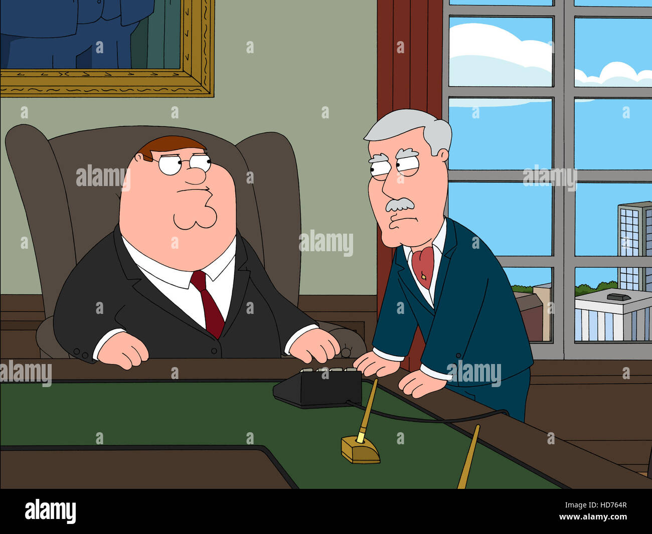 FAMILY GUY (v.l.n.r.) Peter Griffin, Carter Pewterschmidt, "Business Guy" (Staffel 8, EP. 809