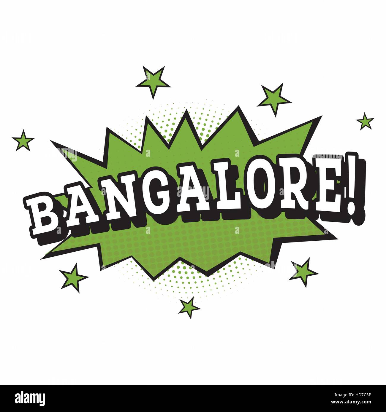 Bangalore. Comic-Text im Pop-Art-Stil. Vektor-Illustration. Stock Vektor