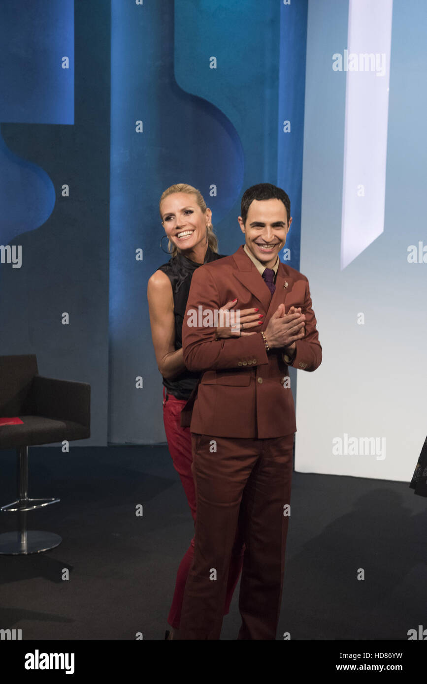 PROJECT RUNWAY (v.l.): Richter/Moderatorin Heidi Klum, Zac Posen, "Fashion Flip", (Staffel 14, EP. 1404, ausgestrahlt am 27. August zu beurteilen Stockfoto