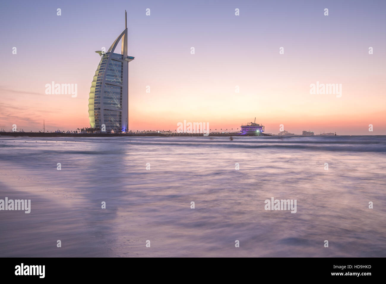 Burj al Arab, Luxus, Dubai, Hotel, Küste Stockfoto