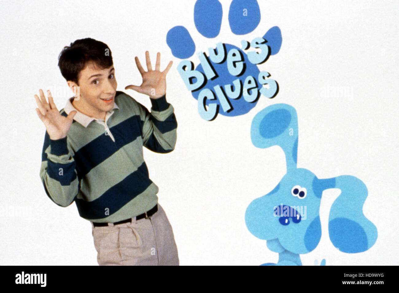 BLUE es CLUES, Steve Burns, den Hund, 1996-© Nickelodeon Network blau /  Courtesy: Everett Collection Stockfotografie - Alamy