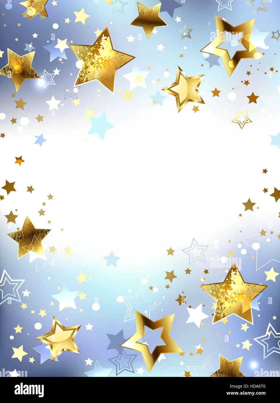 Golden glänzende Sterne auf hellen abstrakten Hintergrund. Entwerfen Sie mit Sternen. Goldener Stern. Stock Vektor