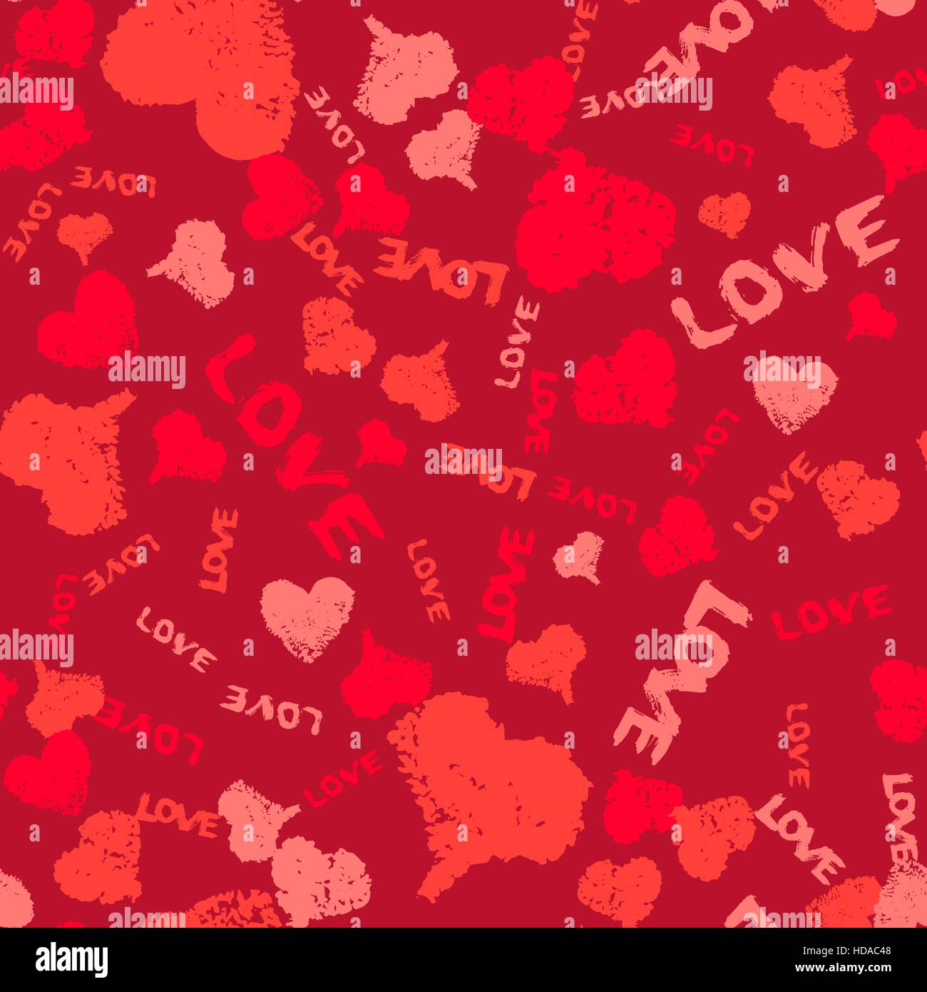 Valentine Hintergrund gemalt, Herzen und Liebe Worte Stock Vektor