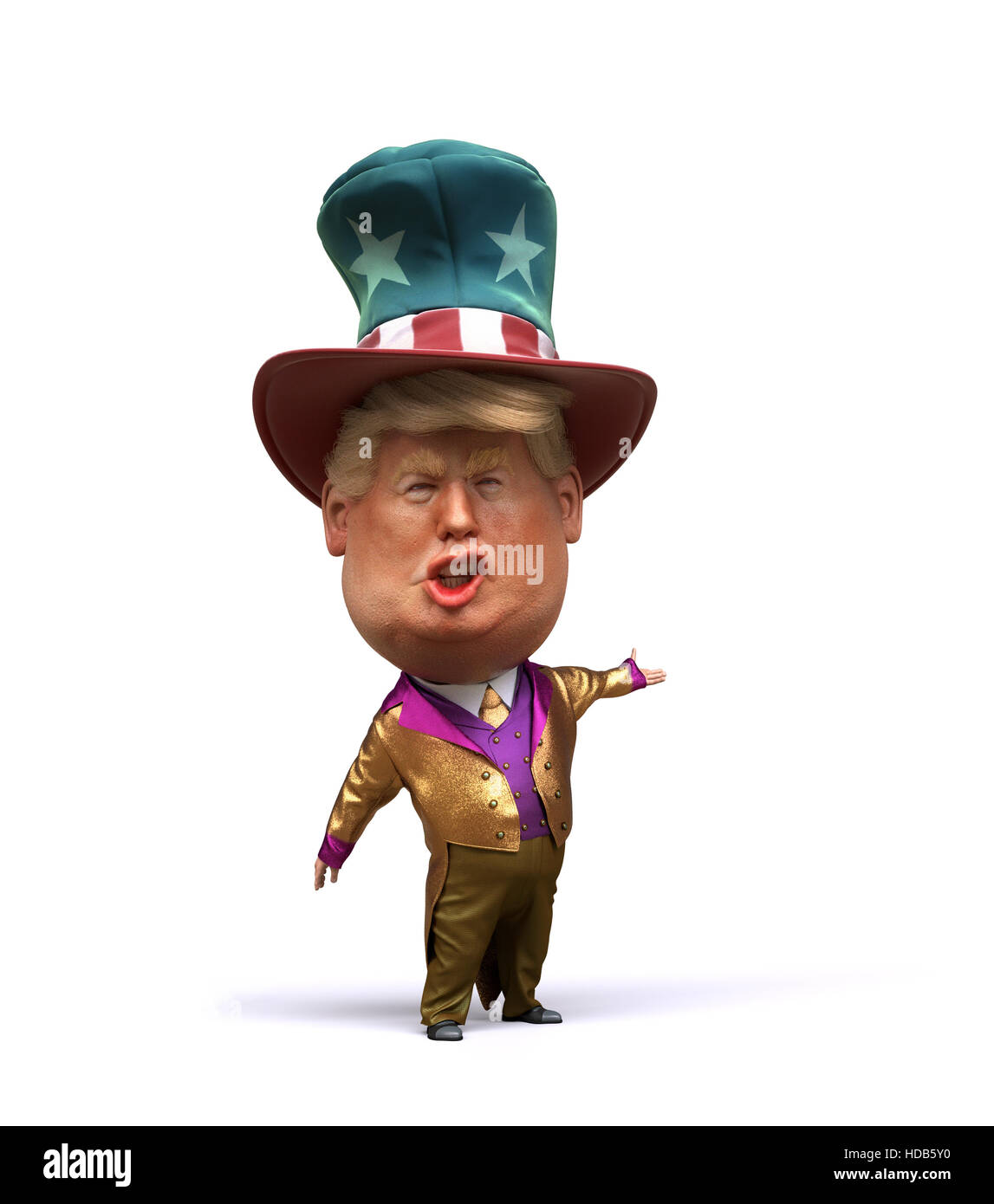 3D Karikatur von Donald Trump Stockfoto