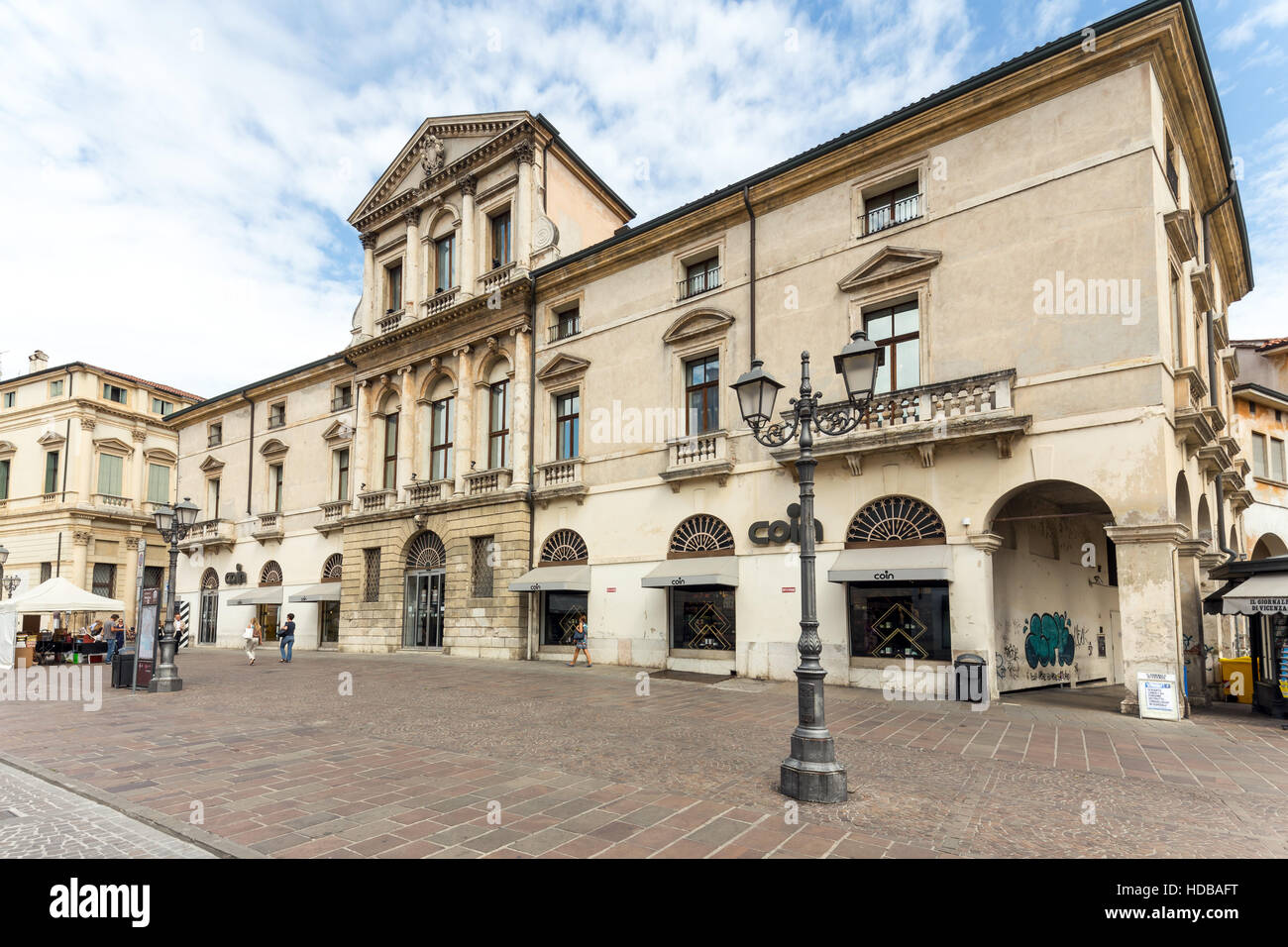 Marktplatz, Piazza Castello und Piovini Palast. Stockfoto Marktplatz, Piazza Castello und Piovini Palast. Stockfoto