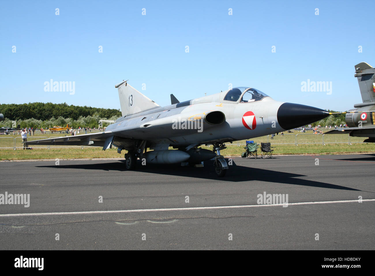 Osterreichische Luftwaffe Saab J 35 Draken Fighter Jet Stockfotografie Alamy