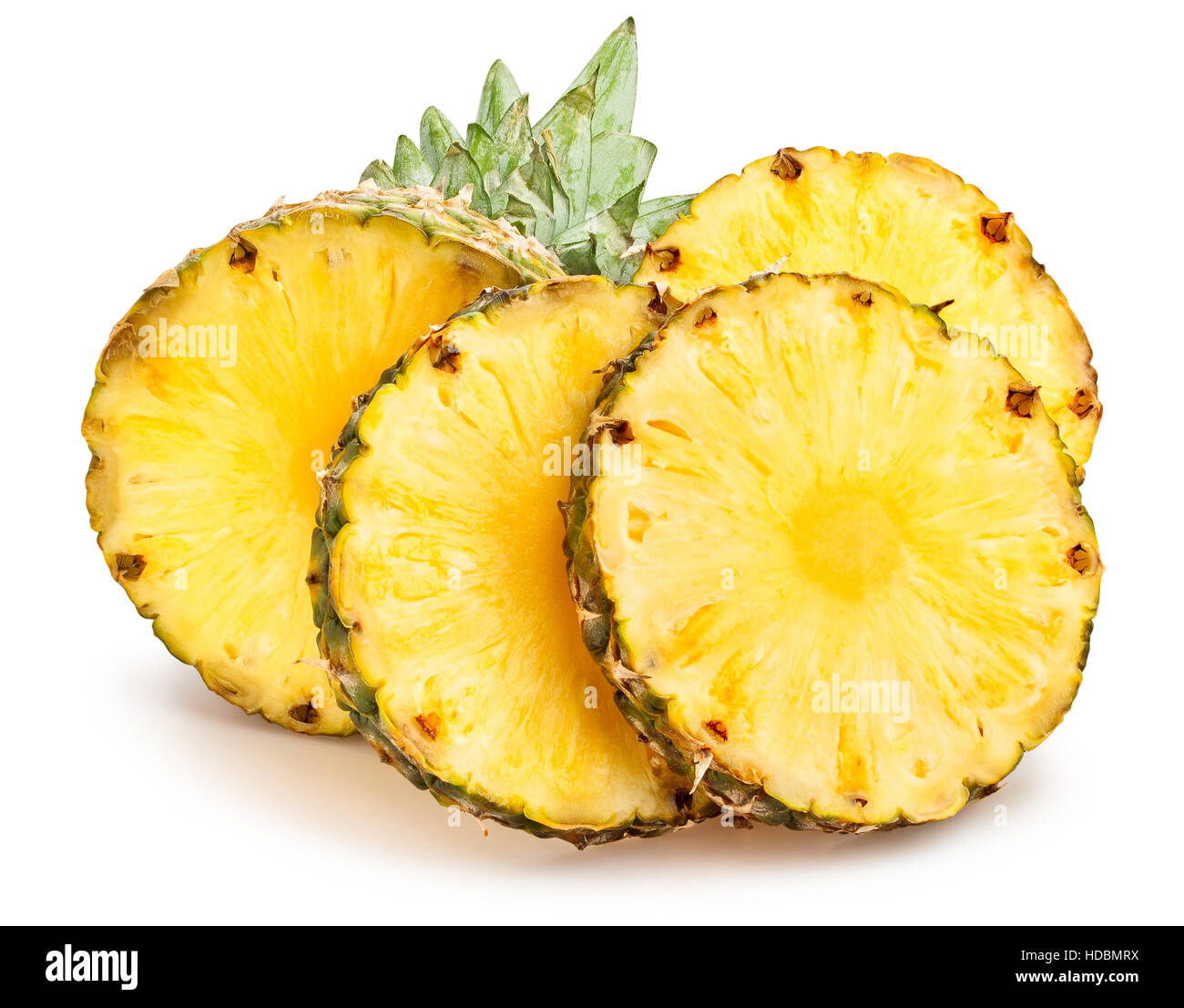 in Scheiben geschnittene Ananas isoliert Stockfoto