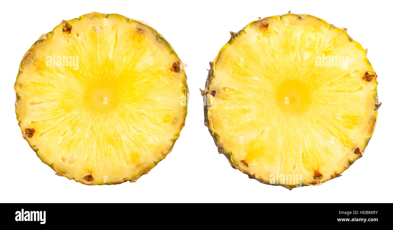 in Scheiben geschnittene Ananas isoliert Stockfoto