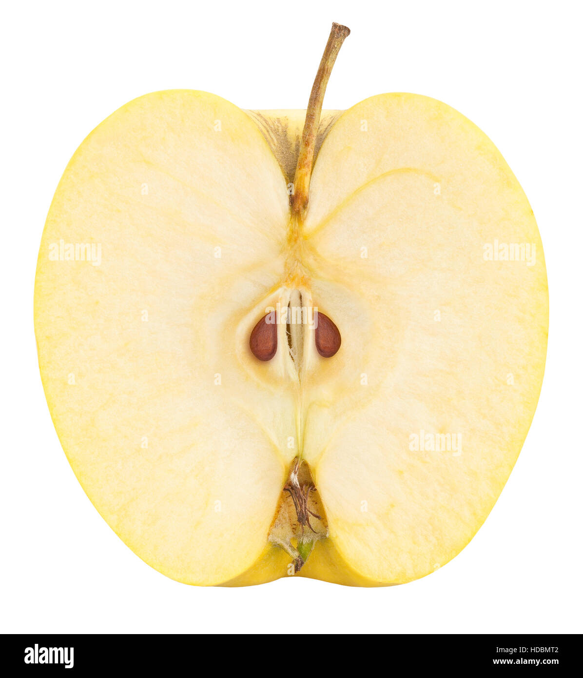 geschnittenen golden delicious Äpfel isoliert Stockfoto