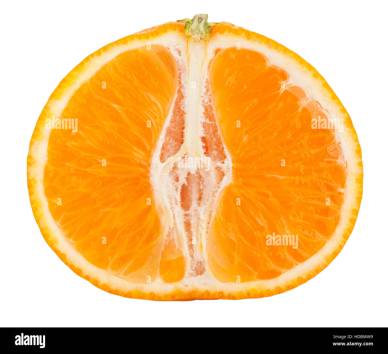 in Scheiben geschnittene Mandarine isoliert Stockfoto